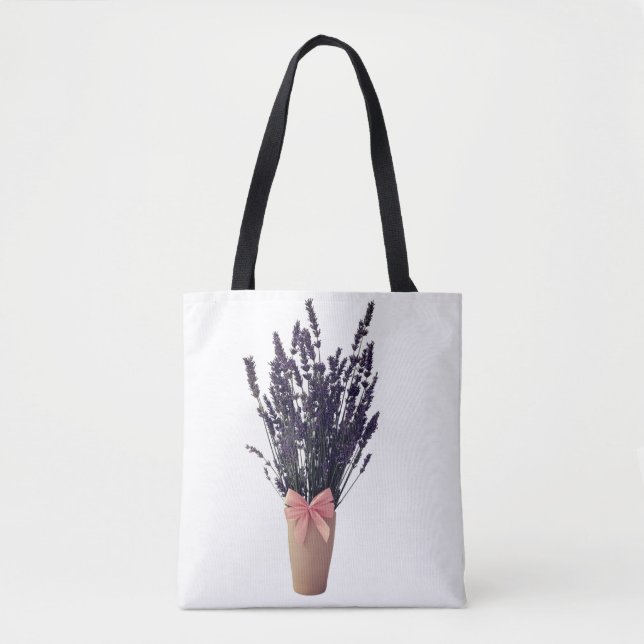 Bolsa Tote Lavanda em um vaso com Arco - Bandeja Botânica (Frente)