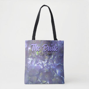 Bolsa Tote Lavanda Hydrangeas púrpura floral, noiva