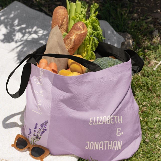 Bolsa Tote Lavanda Love Wedding (Criador carregado)