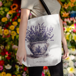 Bolsa Tote Lavanda no Azul Delft, personalizável