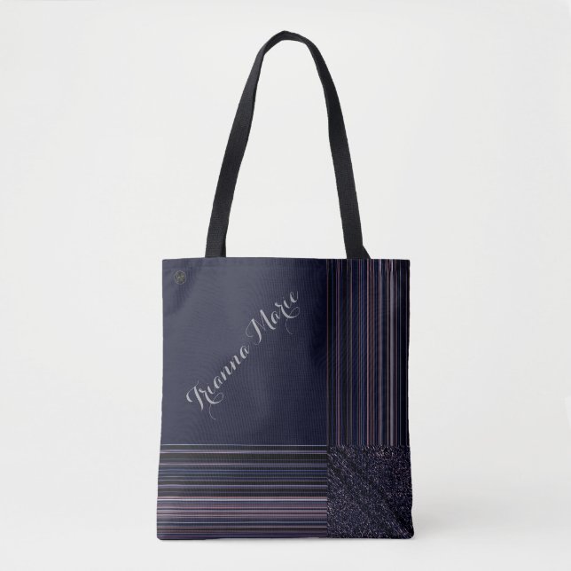 Bolsa Tote LavíciaNo Monograma De Plum Azul Elegante Pinstrip (Frente)