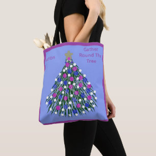Bolsa Tote Lavishly Na Árvore De Natal Branco Cor-De-Rosa Az