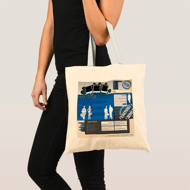Bolsa Tote Layout de site retrô Y2K Blue Grunge (Criador carregado)