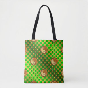 Bolsa Tote Leão & Bode de Madeira