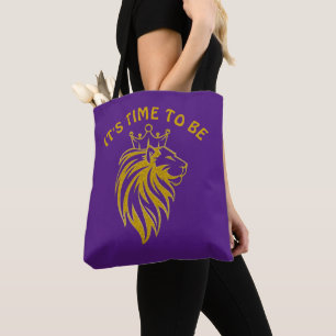 Bolsa Tote Leão com Coroa - Estilo Dourado 2