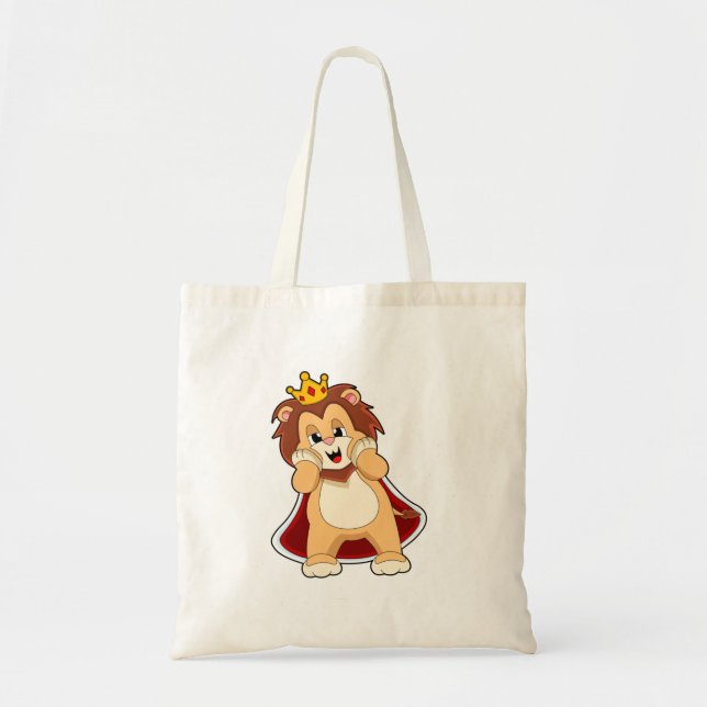 Bolsa Tote Leão como rei com Coroa.PNG (Frente)