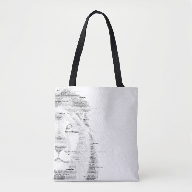 Bolsa Tote Leão da tipografia (Frente)