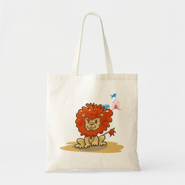 Bolsa Tote Leão de Circo de Cartoon (Frente)