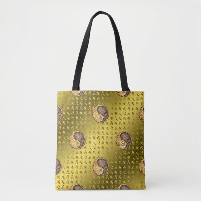 Bolsa Tote Leão & Dragão da Terra (Frente)