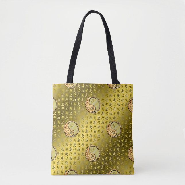 Bolsa Tote Leão & Dragão de Metal (Frente)