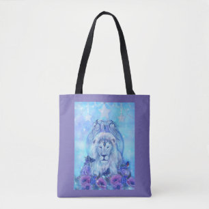 Bolsa Tote Leão e borboletas por Renee Lavoie