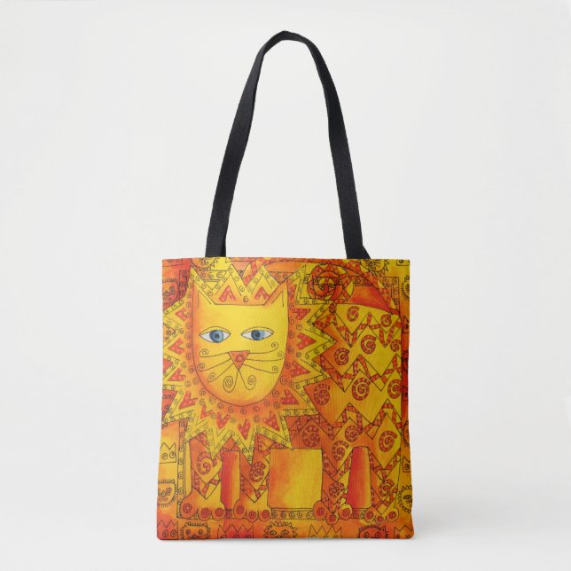 Bolsa Tote Leão em Aquarela Padronizada (Frente)