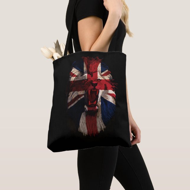 Bolsa Tote Leão Patriótico Britânico (Close Up)