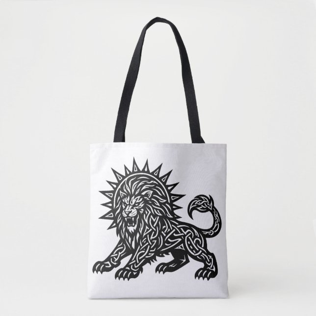 Bolsa Tote Leão Zodíaco Sol‑Crina Leão | BurnsInHell (Frente)