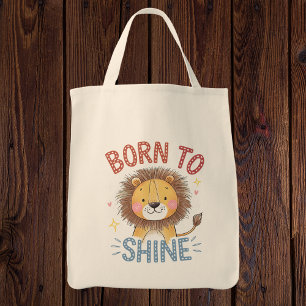 Bolsa Tote Leãozinho Fofinho "Nascido para Brilhar"
