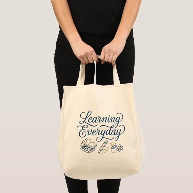 Bolsa Tote Learning Everyday inspiration gift for teachers  (Frente (produto))