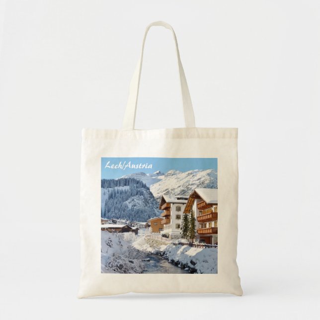 Bolsa Tote Lech am Arlberg, Áustria Foto Souvenir (Frente)