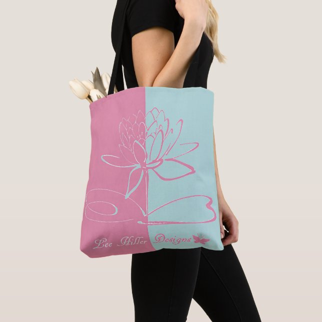 Bolsa Tote Lee Hiller Designs Acordes Rosa Água (Close Up)