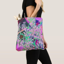 Bolsa Tote Legal Abstrato na Natureza a Rosa e Verde limão