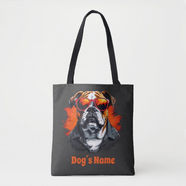 Bolsa Tote Legal Buldogue Inglês com Óculos Solares (Frente)