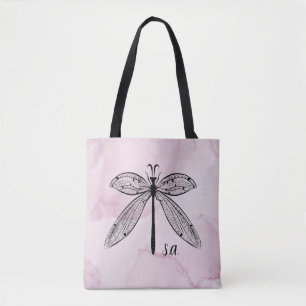 Bolsa Tote Legal Dragonfly Cottagecore Rosa Monograma Togo