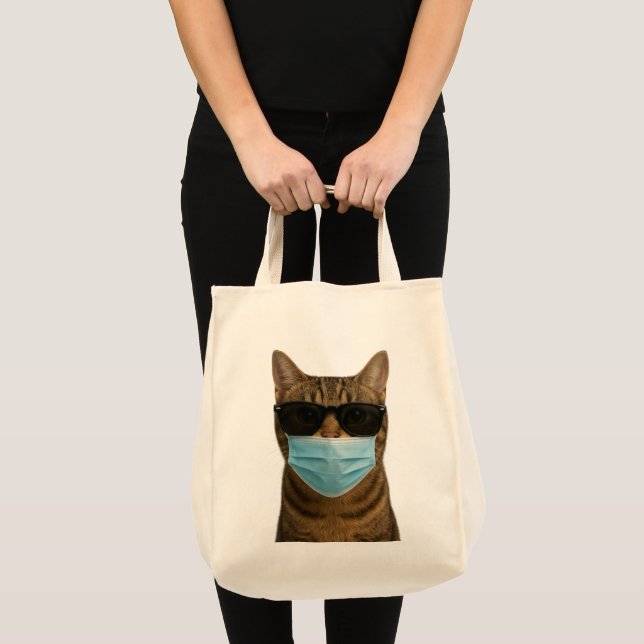 Bolsa Tote Legal Gato com Máscaras e Máscaras (Frente (produto))