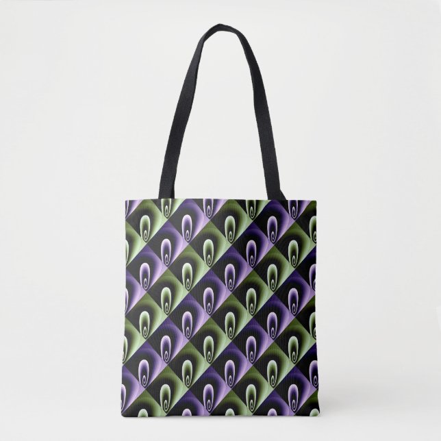Bolsa Tote Legal padrão moderno roxo e verde (Frente)