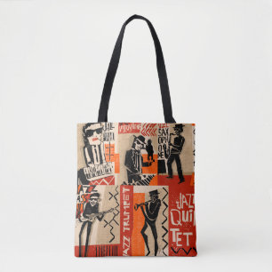 Bolsa Tote legal safra de poster de jazz com trompete