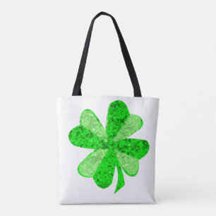 Bolsa Tote Legal Shimmering Verde Rua Shamrock. Dia de Patric