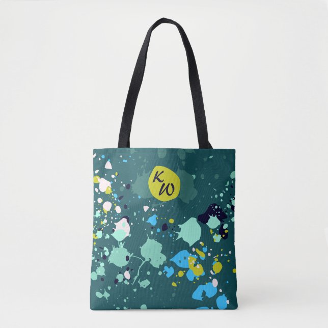 Bolsa Tote Legal Splatter de Tinta Verde Inicial (Frente)