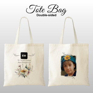 Bolsa Tote Legal Tia adicione as iniciais de fotos a preto fl