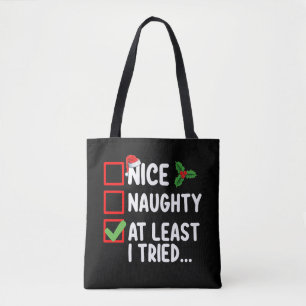 Bolsa Tote Legal Travesso Pelo Menos Eu Tentei Lista De Natal