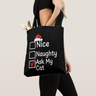 Bolsa Tote Legal Travesso Pergunte Ao Meu Gato Natal Checklis