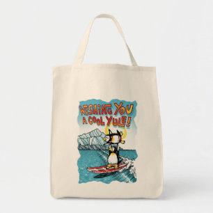 Bolsa Tote Legal Yule Tandem surfando pinguins havaianos