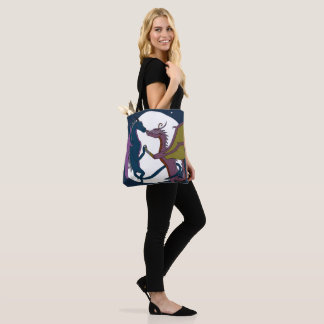 Bolsa Tote Legendary Mythical Dancing Fantasy Dragons Moon