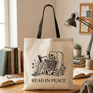 Bolsa Tote Leia em Paz Livro Divertido Amante da Leitura Esqu