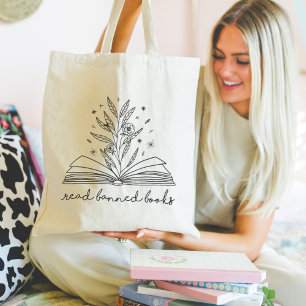 Bolsa Tote Leia Livros Banidos Blooming Floral Book