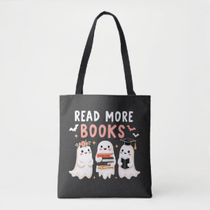 Bolsa Tote Leia mais livros Spooky Halloween Ghost Book Lover