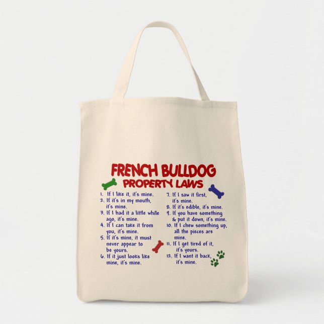 Bolsa Tote Leis 2 da propriedade do BULDOGUE FRANCÊS (Frente)
