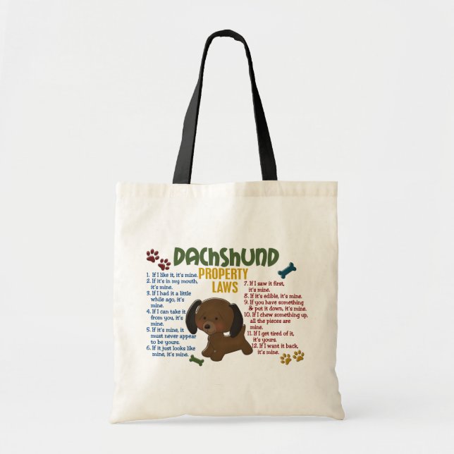 Bolsa Tote Leis 4 da propriedade do Dachshund (Frente)