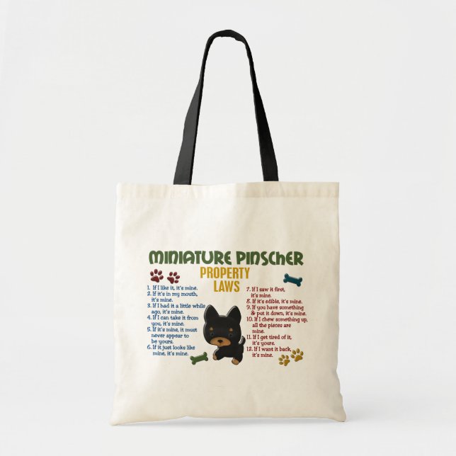 Bolsa Tote Leis 4 da propriedade do Pinscher diminuto (Frente)