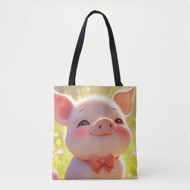 Bolsa Tote Leitão Sorridente no Sol (Frente)