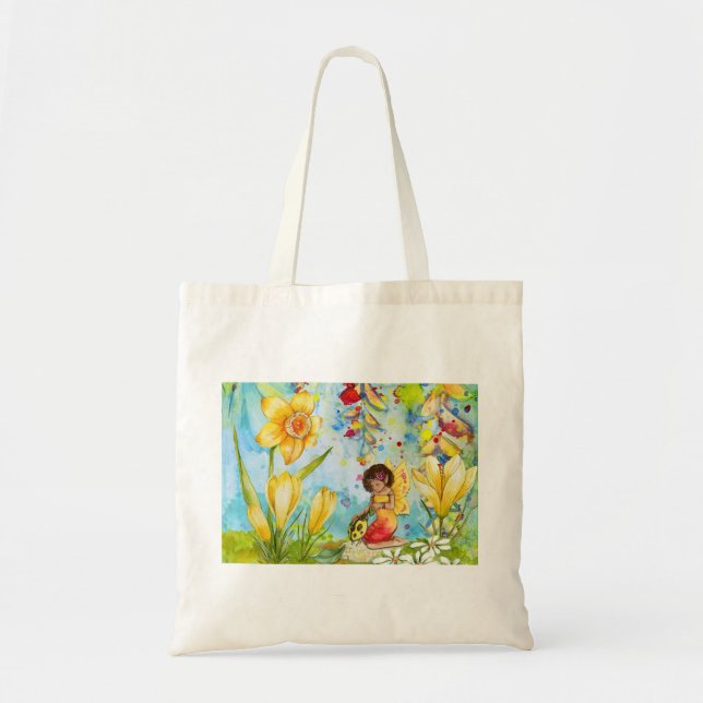 Bolsa Tote Leite com ilustração de aquarela (Frente)