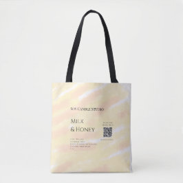 Bolsa Tote Leite mel soja negócio adicionar q r código tex