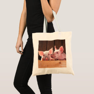 Bolsa Tote Leitões cor-de-rosa, cor-de-rosa, Fotografia anima