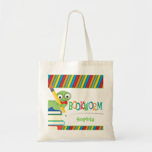 Bolsa Tote Leitor ávido bonito que senta-se nos livros