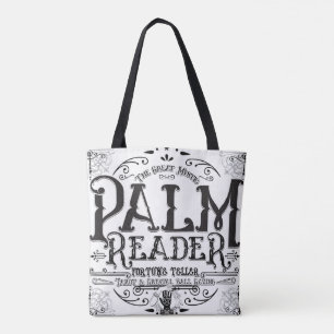 Bolsa Tote Leitor de Palma Vintage Sinal de Cartomante Mágico