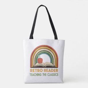 Bolsa Tote Leitor Retro Ensinando os Clássicos Vintage 70s