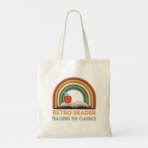 Bolsa Tote Leitor Retrô Ensinando os Clássicos Vintage Anos