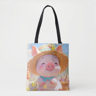 Bolsa Tote Leitura alegre com chapéu
